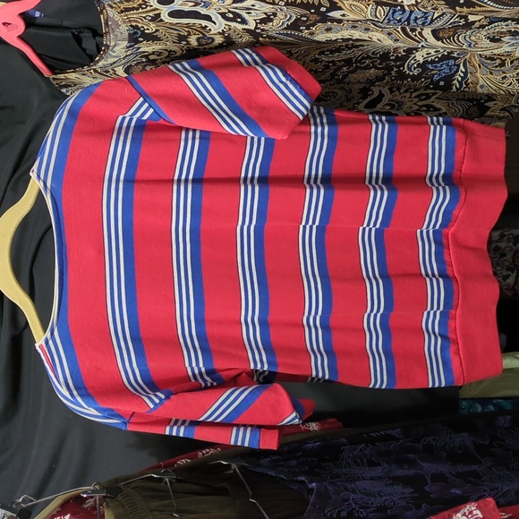 Red white and blue stripe shirt no tag vintage style (InvW013) - Picture 2 of 4